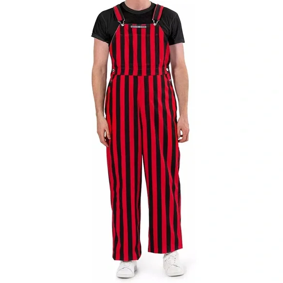 NWT University of Georgia Striped Game Bibs Overalls - Picture 1 of 10